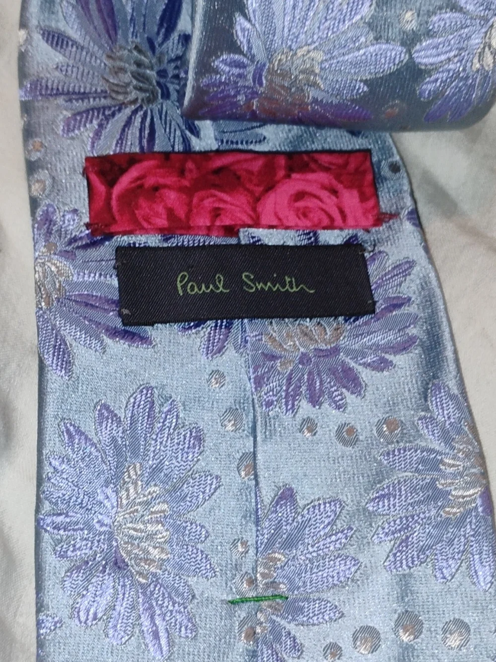 Paul Smith Lilac Floral Embroidered Satin Scarf - Women Accessories